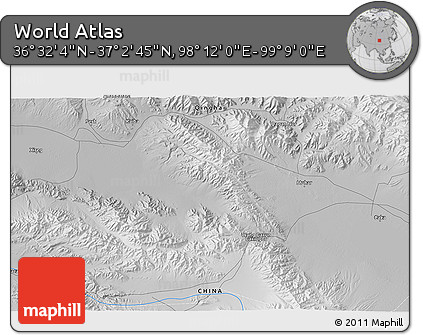 Physical 3D Map of the Area around 36° 47' 25" N, 98° 40' 30" E