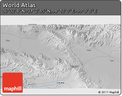 Physical 3D Map of the Area around 36° 47' 25" N, 98° 40' 30" E
