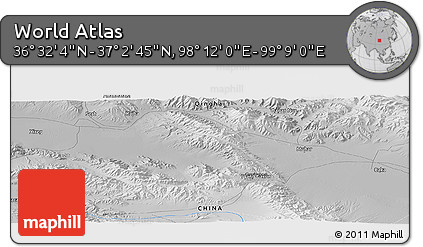 Physical Panoramic Map of the Area around 36° 47' 25" N, 98° 40' 30" E