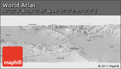 Physical Panoramic Map of the Area around 36° 47' 25" N, 98° 40' 30" E