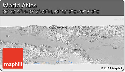 Physical Panoramic Map of the Area around 36° 47' 25" N, 98° 40' 30" E