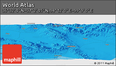Political Panoramic Map of the Area around 36° 47' 25" N, 98° 40' 30" E