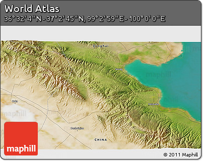 Satellite 3D Map of the Area around 36° 47' 25" N, 99° 31' 30" E