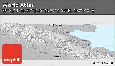 Physical Panoramic Map of the Area around 36° 47' 25" N, 99° 31' 30" E