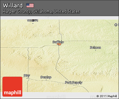 Physical Panoramic Map of Willard