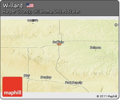 Physical Panoramic Map of Willard