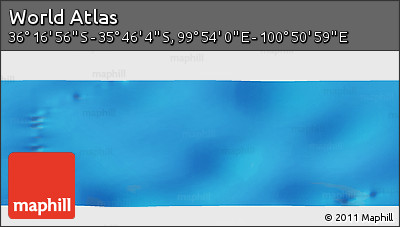 Physical Panoramic Map of the Area around 36° 1' 30" S, 100° 22' 30" E