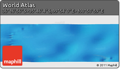 Physical Panoramic Map of the Area around 36° 1' 30" S, 100° 22' 30" E