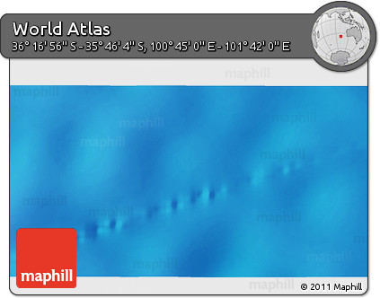 Physical 3D Map of the Area around 36° 1' 30" S, 101° 13' 29" E