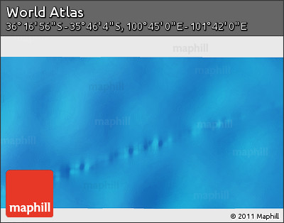Physical 3D Map of the Area around 36° 1' 30" S, 101° 13' 29" E
