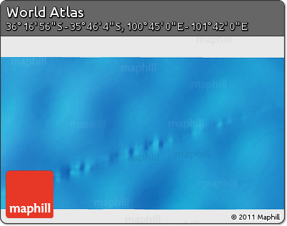 Physical 3D Map of the Area around 36° 1' 30" S, 101° 13' 29" E
