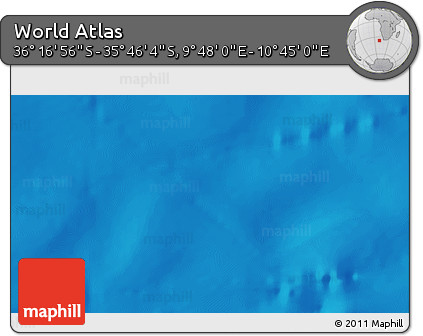 Physical 3D Map of the Area around 36° 1' 30" S, 10° 16' 30" E
