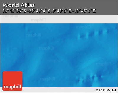 Physical 3D Map of the Area around 36° 1' 30" S, 10° 16' 30" E