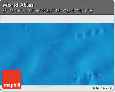 Physical 3D Map of the Area around 36° 1' 30" S, 10° 16' 30" E
