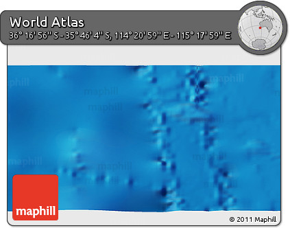 Physical 3D Map of the Area around 36° 1' 30" S, 114° 49' 29" E
