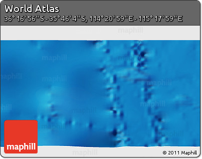 Physical 3D Map of the Area around 36° 1' 30" S, 114° 49' 29" E