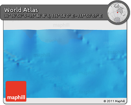 Physical 3D Map of the Area around 36° 1' 30" S, 117° 22' 30" E