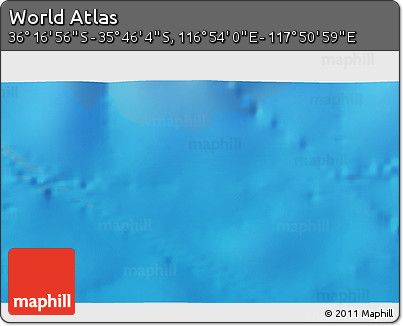Physical 3D Map of the Area around 36° 1' 30" S, 117° 22' 30" E