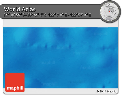 Physical 3D Map of the Area around 36° 1' 30" S, 122° 28' 29" E