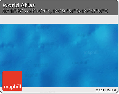 Physical 3D Map of the Area around 36° 1' 30" S, 123° 19' 29" E