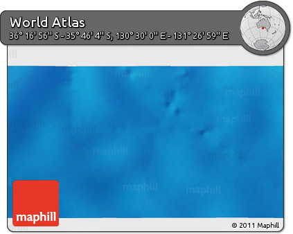 Physical 3D Map of the Area around 36° 1' 30" S, 130° 58' 29" E