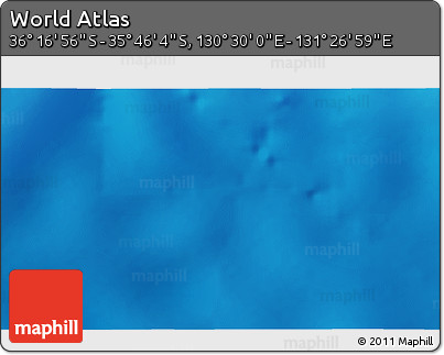 Physical 3D Map of the Area around 36° 1' 30" S, 130° 58' 29" E