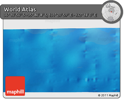 Physical 3D Map of the Area around 36° 1' 30" S, 131° 49' 29" E