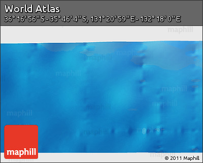 Physical 3D Map of the Area around 36° 1' 30" S, 131° 49' 29" E