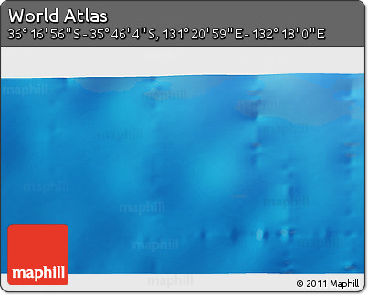 Physical 3D Map of the Area around 36° 1' 30" S, 131° 49' 29" E