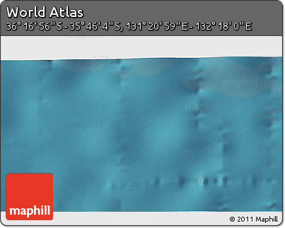Satellite 3D Map of the Area around 36° 1' 30" S, 131° 49' 29" E