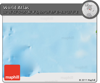 Physical 3D Map of the Area around 36° 1' 30" S, 136° 4' 29" E