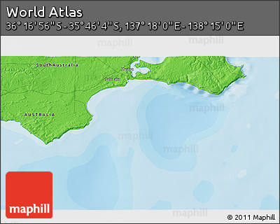 Political 3D Map of the Area around 36° 1' 30" S, 137° 46' 30" E
