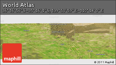 Satellite Panoramic Map of the Area around 36° 1' 30" S, 140° 19' 29" E