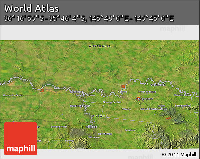 Satellite 3D Map of the Area around 36° 1' 30" S, 146° 16' 30" E