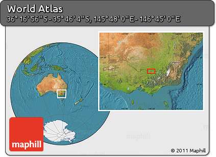 Satellite Location Map of the Area around 36° 1' 30" S, 146° 16' 30" E