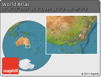 Satellite Location Map of the Area around 36° 1' 30" S, 146° 16' 30" E