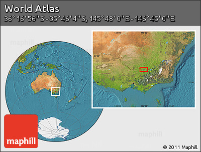 Satellite Location Map of the Area around 36° 1' 30" S, 146° 16' 30" E