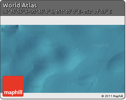 Satellite 3D Map of the Area around 36° 1' 30" S, 152° 13' 29" E