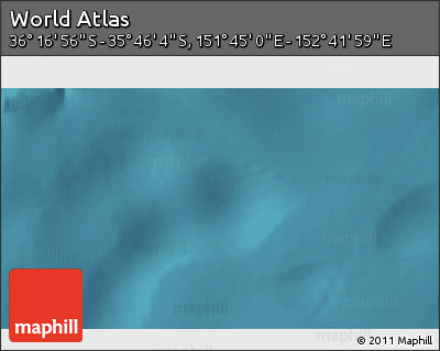 Satellite 3D Map of the Area around 36° 1' 30" S, 152° 13' 29" E