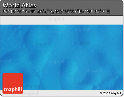 Physical 3D Map of the Area around 36° 1' 30" S, 153° 4' 29" E