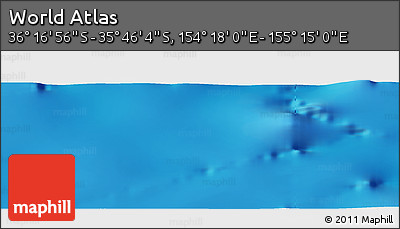 Physical Panoramic Map of the Area around 36° 1' 30" S, 154° 46' 30" E