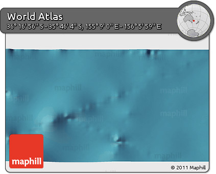 Satellite 3D Map of the Area around 36° 1' 30" S, 155° 37' 30" E
