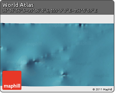 Satellite 3D Map of the Area around 36° 1' 30" S, 155° 37' 30" E