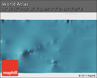 Satellite 3D Map of the Area around 36° 1' 30" S, 155° 37' 30" E