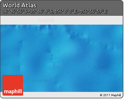 Physical 3D Map of the Area around 36° 1' 30" S, 156° 28' 29" E