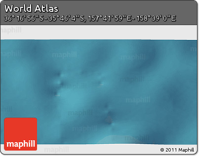 Satellite 3D Map of the Area around 36° 1' 30" S, 158° 10' 30" E