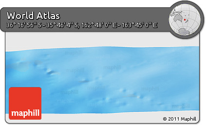 Physical Panoramic Map of the Area around 36° 1' 30" S, 163° 16' 30" E