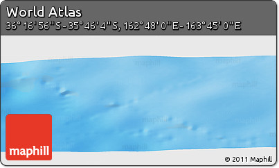 Physical Panoramic Map of the Area around 36° 1' 30" S, 163° 16' 30" E
