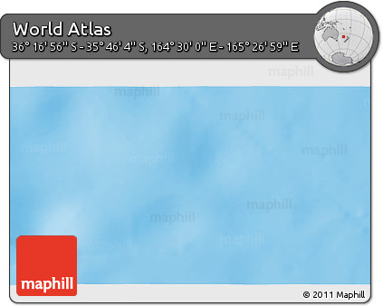 Physical 3D Map of the Area around 36° 1' 30" S, 164° 58' 29" E