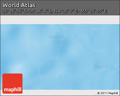 Physical 3D Map of the Area around 36° 1' 30" S, 164° 58' 29" E